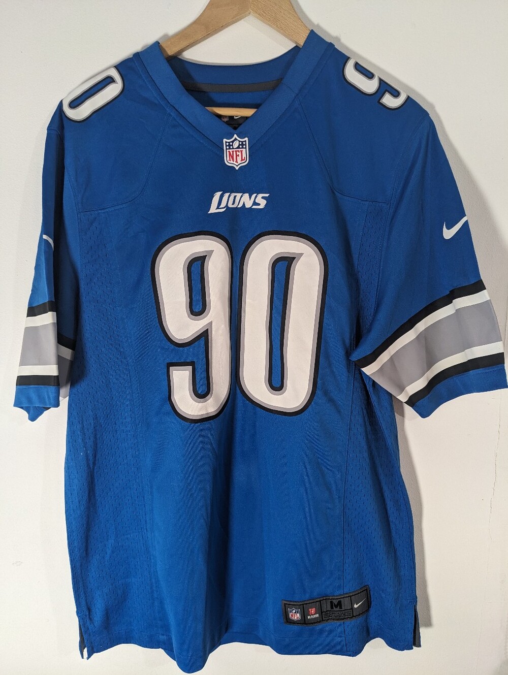 Detroit Lions Ndamukong Suh 90 NFL Team Apparel Jersey Blue Mens Medium Football